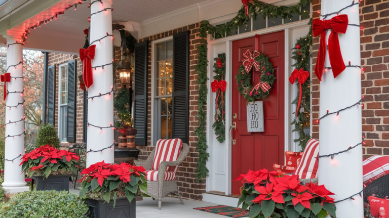 24 Christmas Front Porch Decor Ideas: That Will Make Your Neighbors Jealous